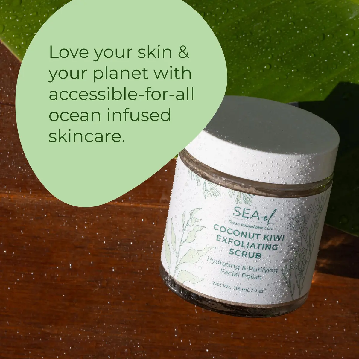 Sea-El Coconut Kiwi Exfoliating Face Scrub 4 Oz | Hydrating, Calming & Purifying - view 5