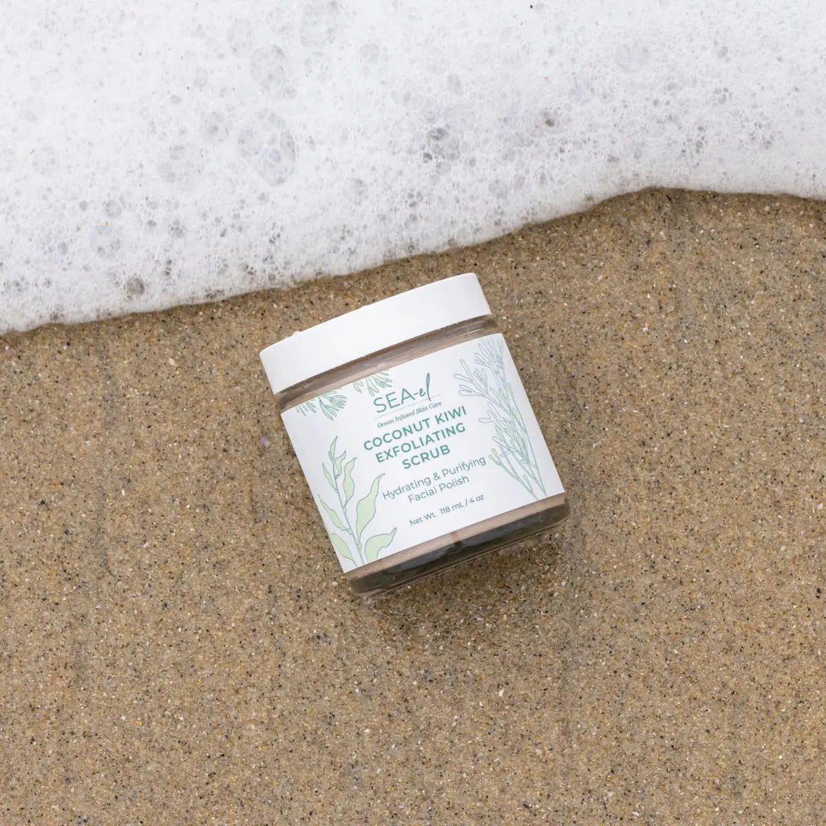 Sea-El Coconut Kiwi Exfoliating Face Scrub 4 Oz | Hydrating, Calming & Purifying - view 7