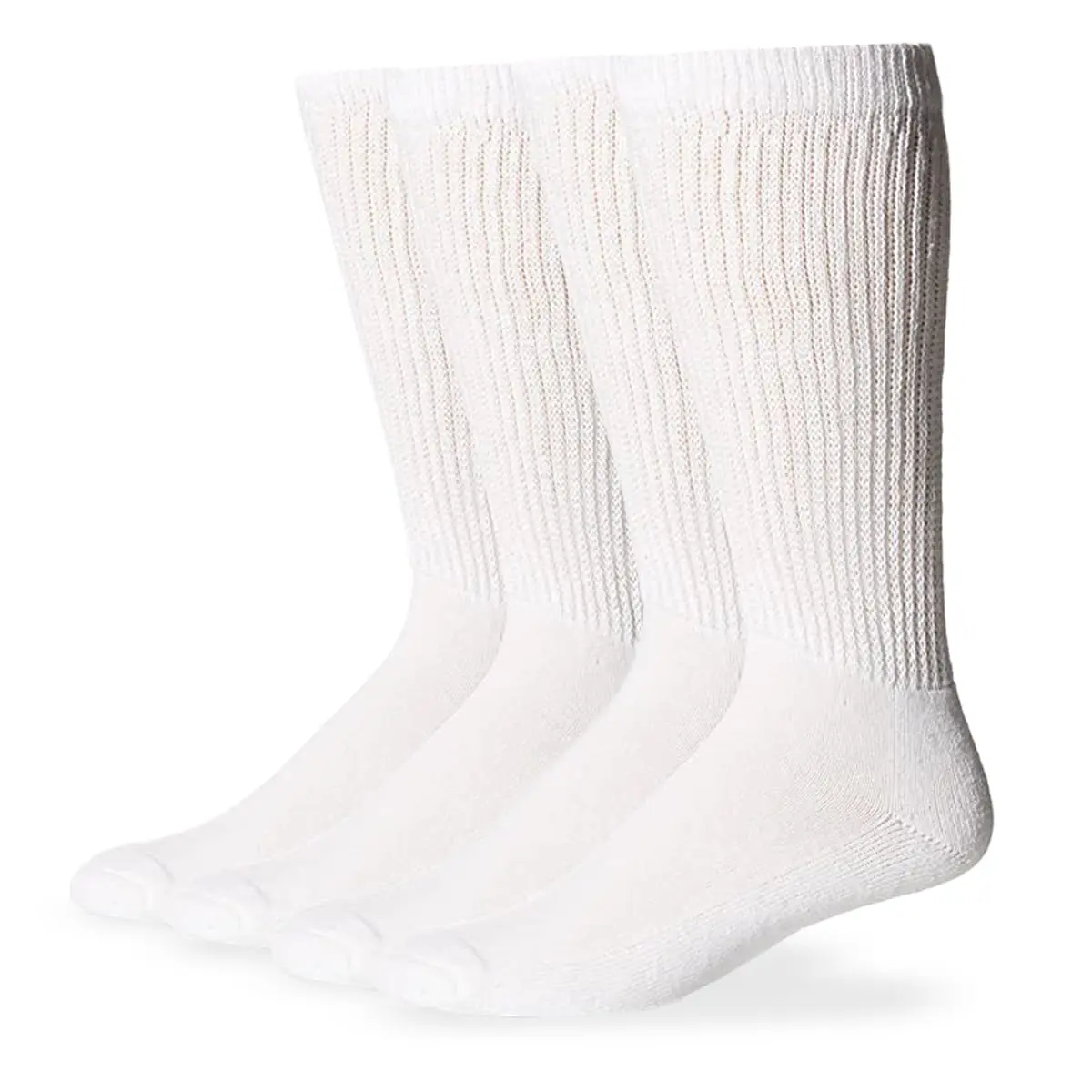 Carolina Ultimate Men's Diabetic Non-binding Mid-Calf Socks 2 Pack, White, Large (US Shoe 9-13) | Breathable Cotton Blend - main product image