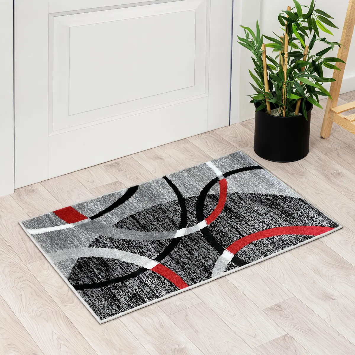 Persian Rug Co. Modern Geometric Area Rug Gray 2x3 | Elegant & Durable - main product image