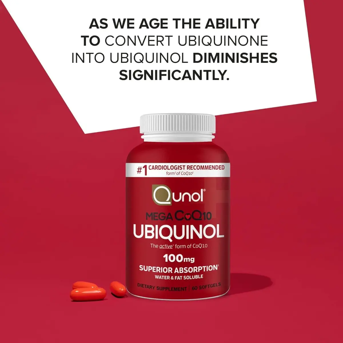 Qunol Mega Ubiquinol CoQ10 100mg Softgels (100 Count) | Superior Absorption for Heart Health - view 5