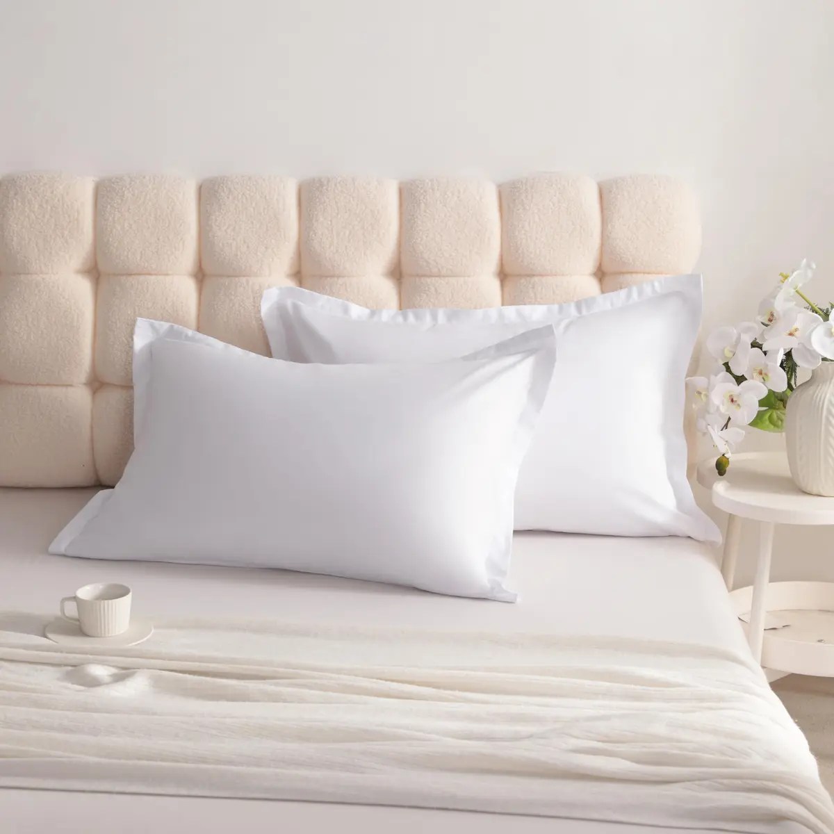 NTBAY Pillow Shams Set of 2 | Microfiber, White, 20 x 26 Inches - view 7