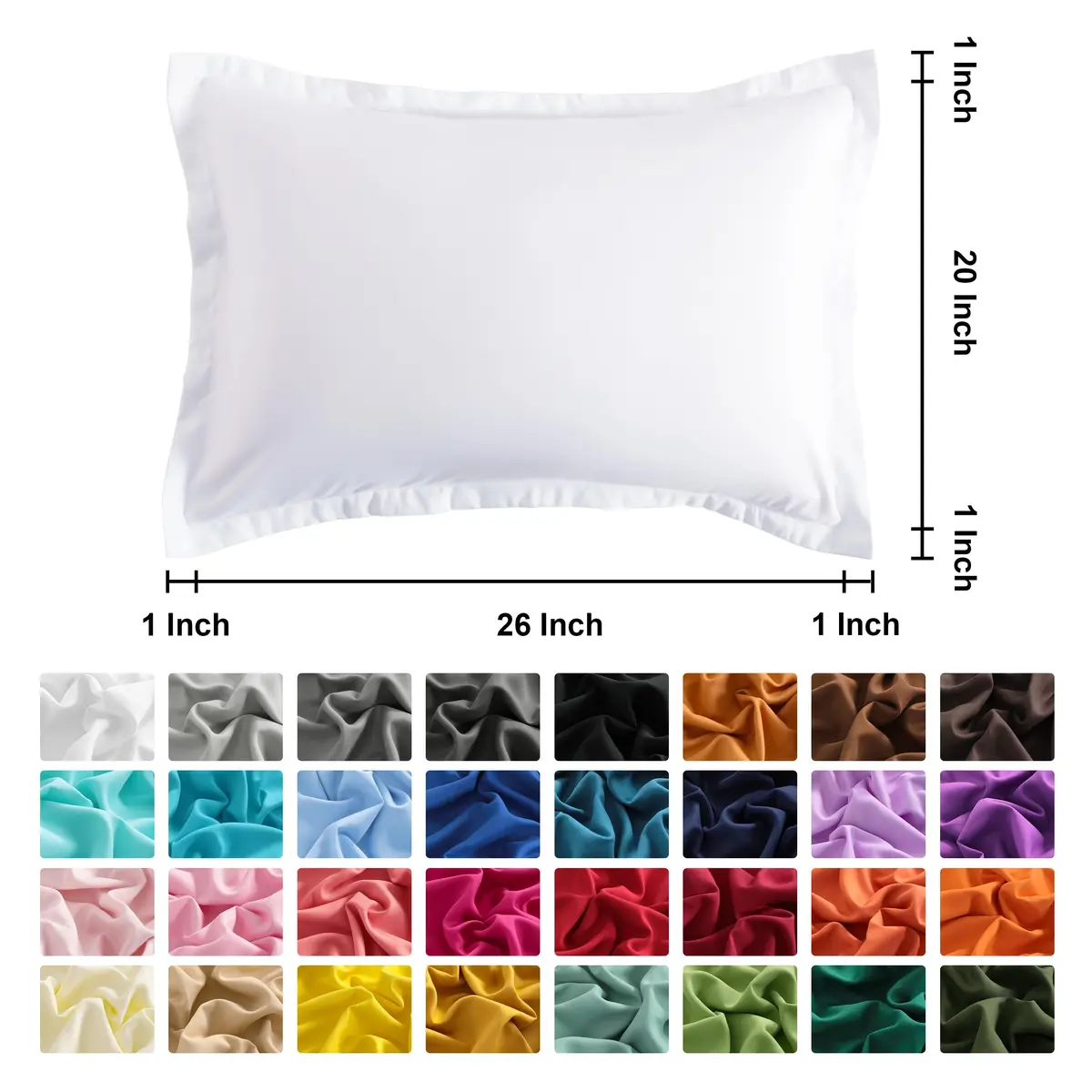 NTBAY Pillow Shams Set of 2 | Microfiber, White, 20 x 26 Inches - view 3