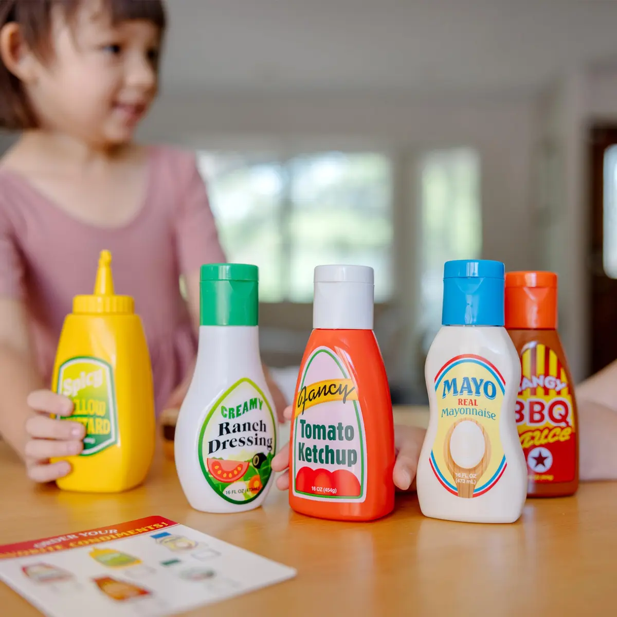 Melissa & Doug Favorite Condiments Play Kitchen Food Toys | 5 Containers with Squirting Action, Ages 3-6 - view 2