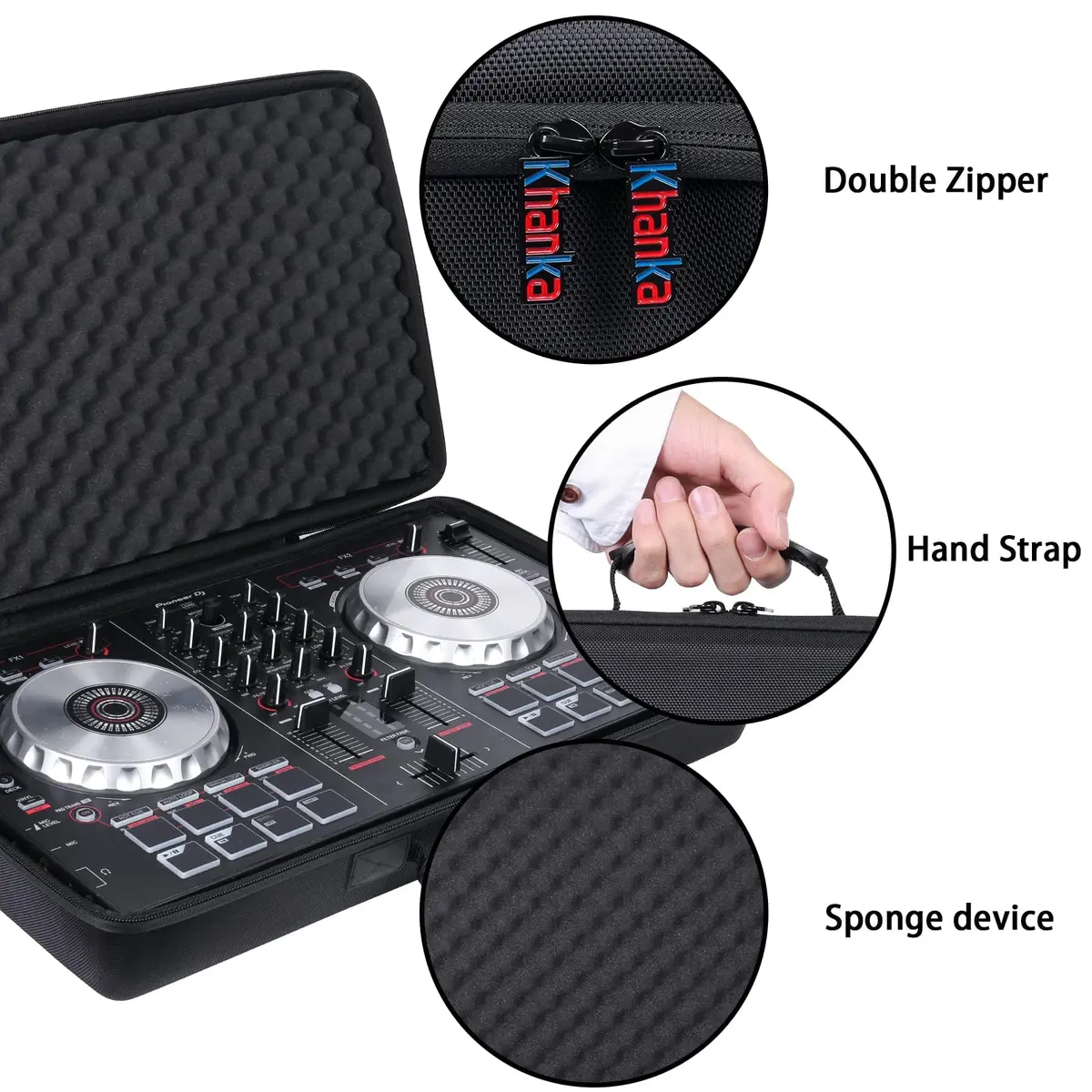 khanka Hard Travel Case Replacement for Pioneer PRO DJ (DDJ-FLX4) 2-deck Rekordbox Pioneer Smart DJ Controller | Waterproof, Shockproof, 20.47x11.8x3.3 in - view 5