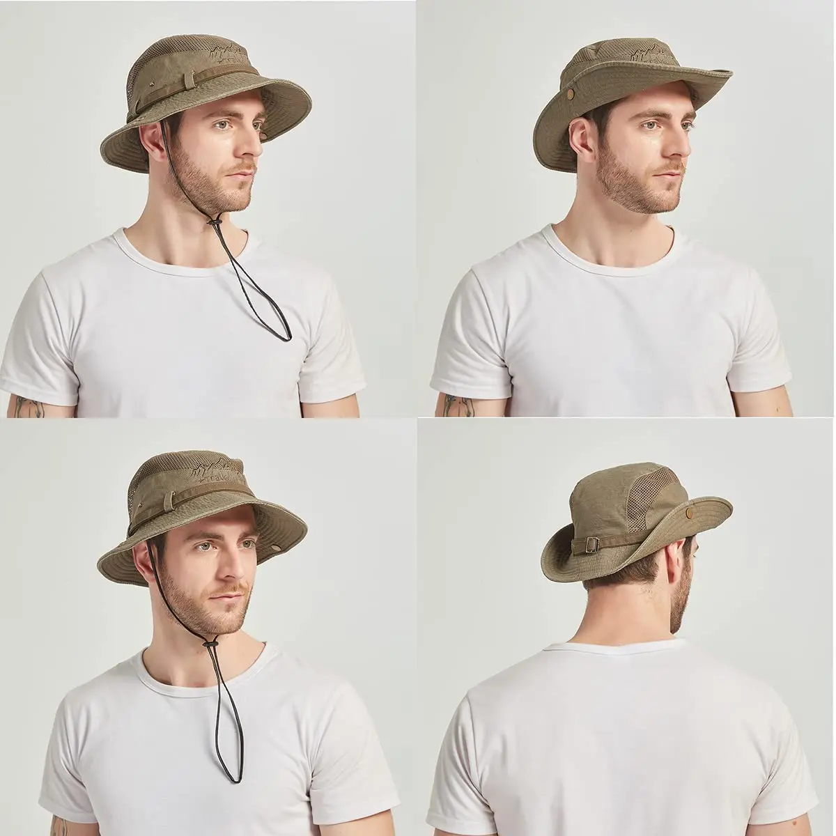 KeepSa Cotton Sun Hat Men Wide Brim Bucket Safari Boonie | Breathable, Foldable & UV Resistant (70-120c) - view 5
