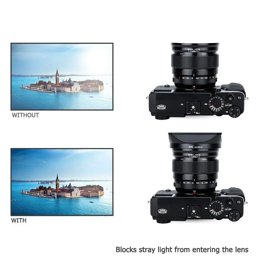 JJC Metal Lens Hood for Fuji XF 16mm F1.4 R WR Lens | Bayonet Mount, Blocks Stray Light - view 4