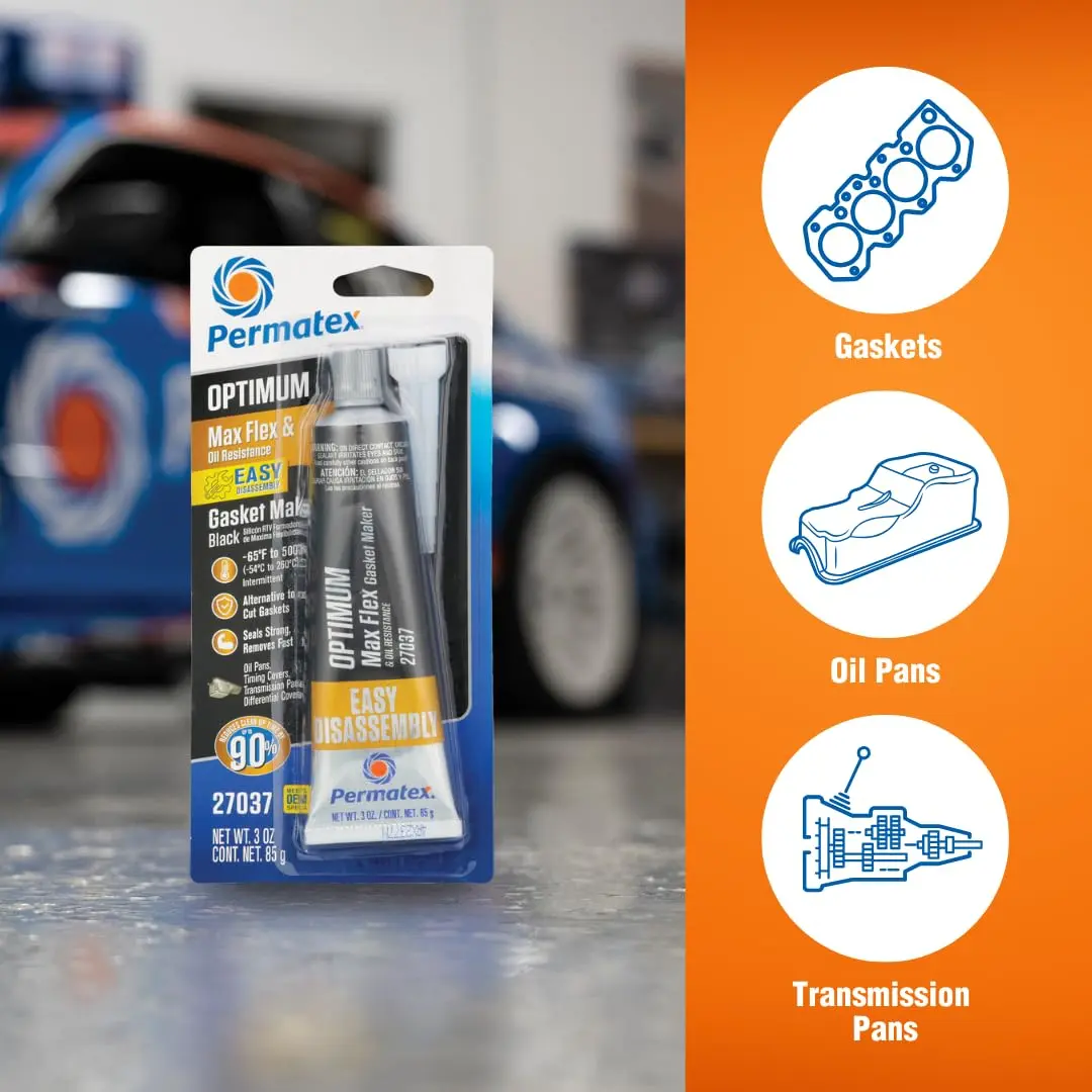 Permatex Optimum Black Gasket Maker 3 oz | Sensor-safe, Oil-Resistant Sealant for Automotive Use - view 3