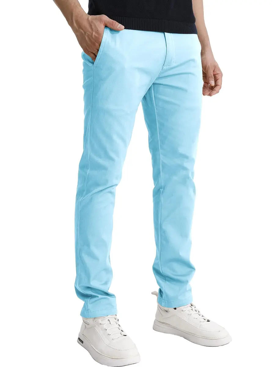 Match Men's Slight Stretch Regular Fit Chino Casual Pants 29 Navy Blue | All-Season Comfort & Modern Fit - view 2