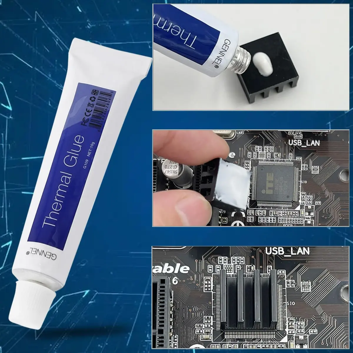 GENNEL G109 Thermal Conductive Glue 10g (0.35 oz) | Industrial Silicone Adhesive for Heat Dissipation - view 4