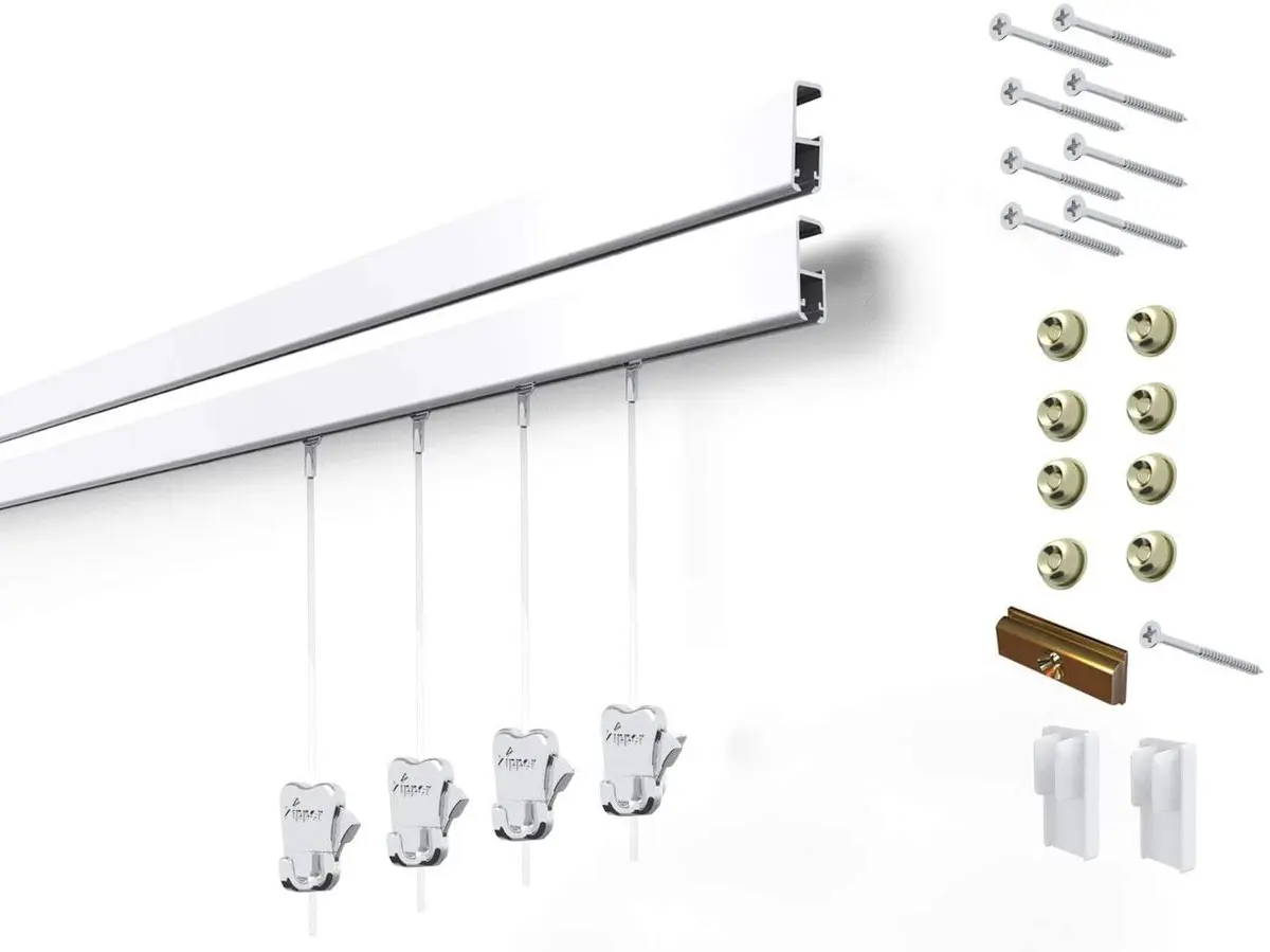 Stas Picture Hanging Systems Cliprail Pro White - Heavy Duty Art Rail 19.69 ft | Elegant & Strong Wall Mount - main product image