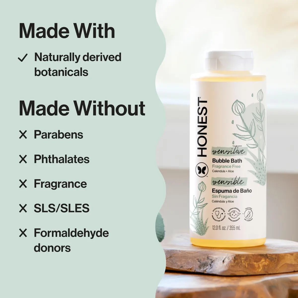 The Honest Company Fragrance-Free Bubble Bath 219ml (7.4 Fl Oz) | Hypoallergenic & Tear-Free for Sensitive Skin - view 4