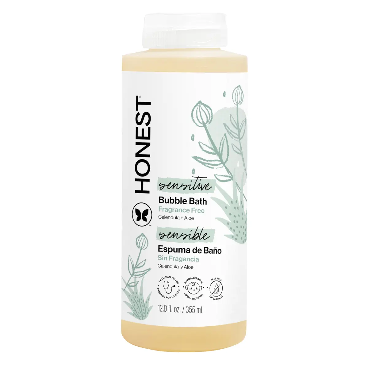 The Honest Company Fragrance-Free Bubble Bath 219ml (7.4 Fl Oz) | Hypoallergenic & Tear-Free for Sensitive Skin - main product image