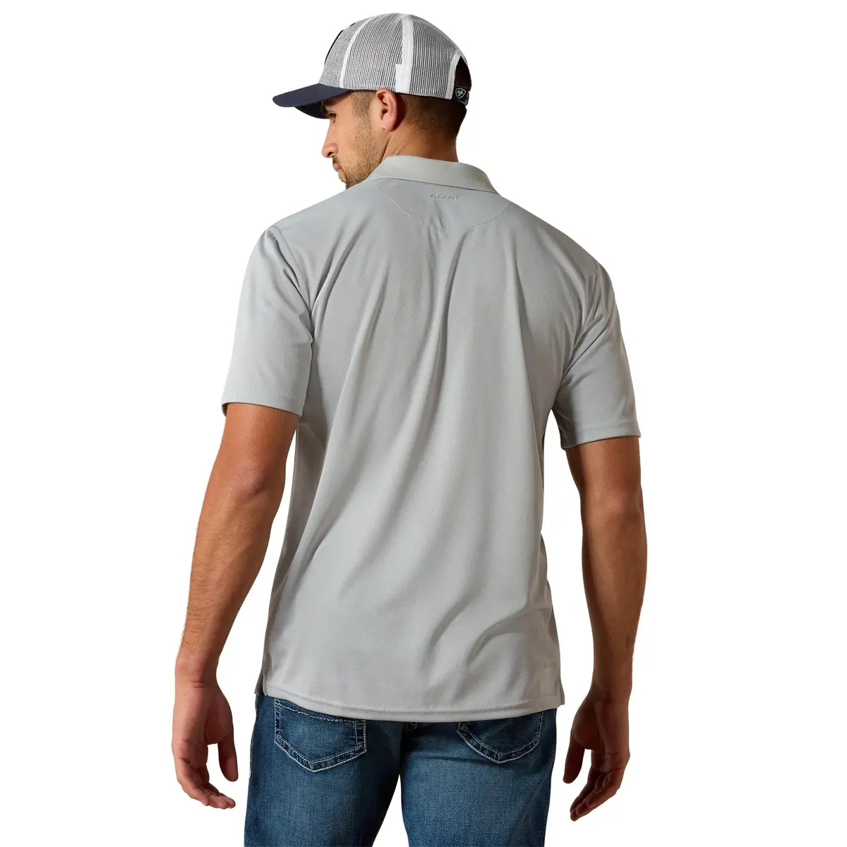 ARIAT Men's Tek Polo Shirt, Gray, XXL | Advanced sweat-wicking, odor-resistant, UPF sun protection - view 2