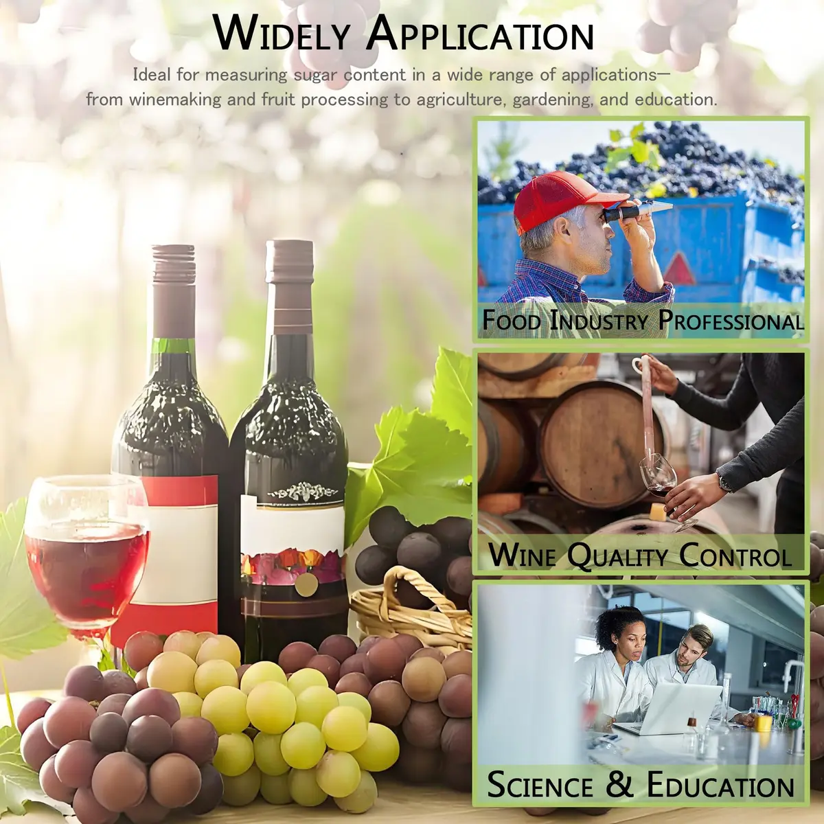 V·RESOURCING Wine Refractometer 0-40% Brix & 0-25% Alcohol | Handheld with ATC for Wine & Homebrew (100 words) - view 7