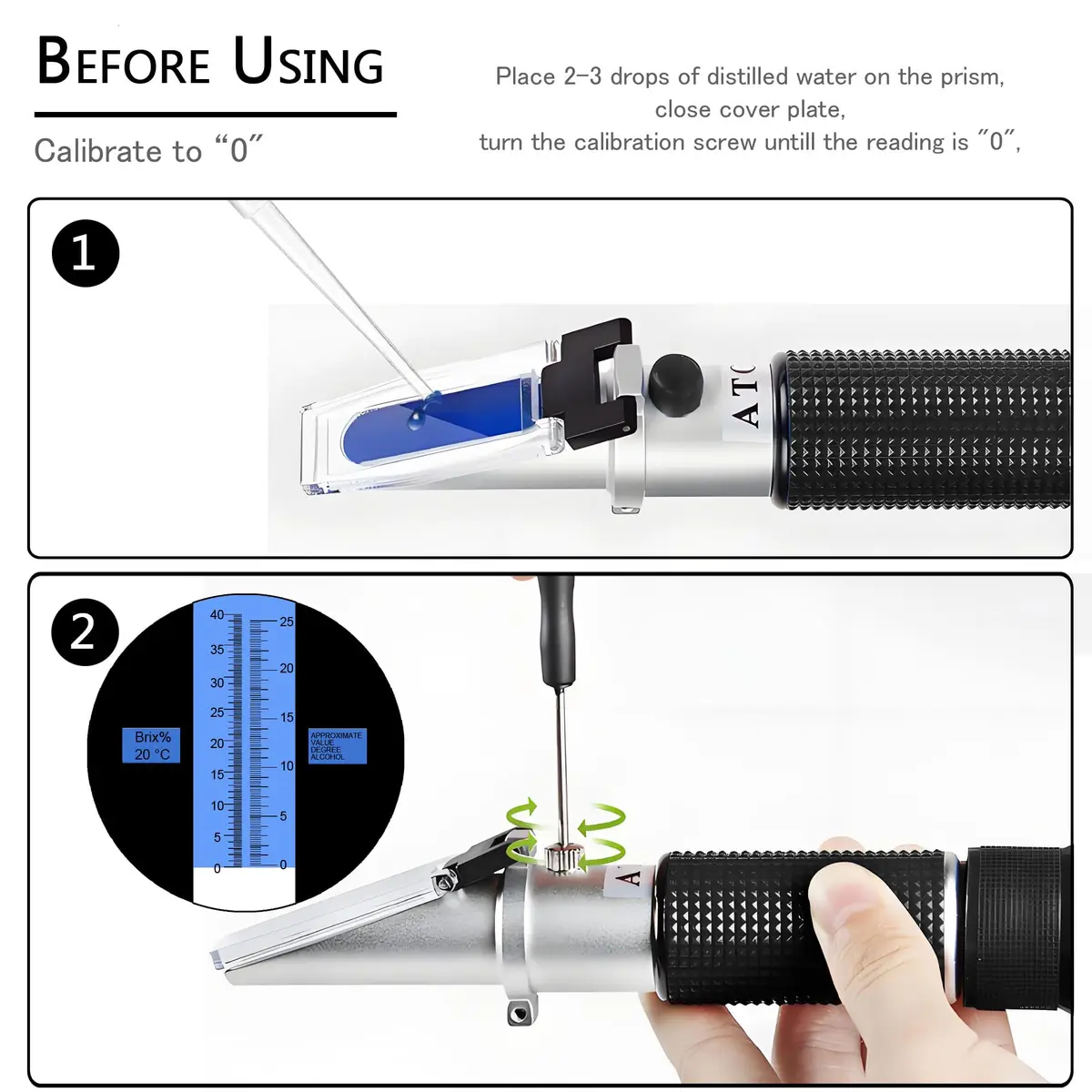 V·RESOURCING Wine Refractometer 0-40% Brix & 0-25% Alcohol | Handheld with ATC for Wine & Homebrew (100 words) - view 4