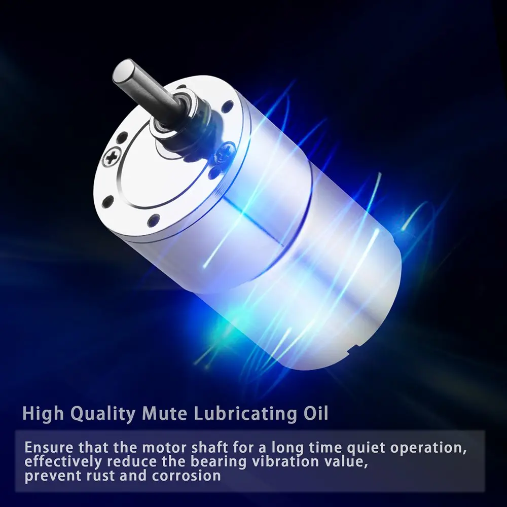 Greartisan DC 12V 60RPM Gear Motor High Torque Electric Micro Speed Reduction Geared Motor with D-Shaft | 37mm Diameter Gearbox - view 3