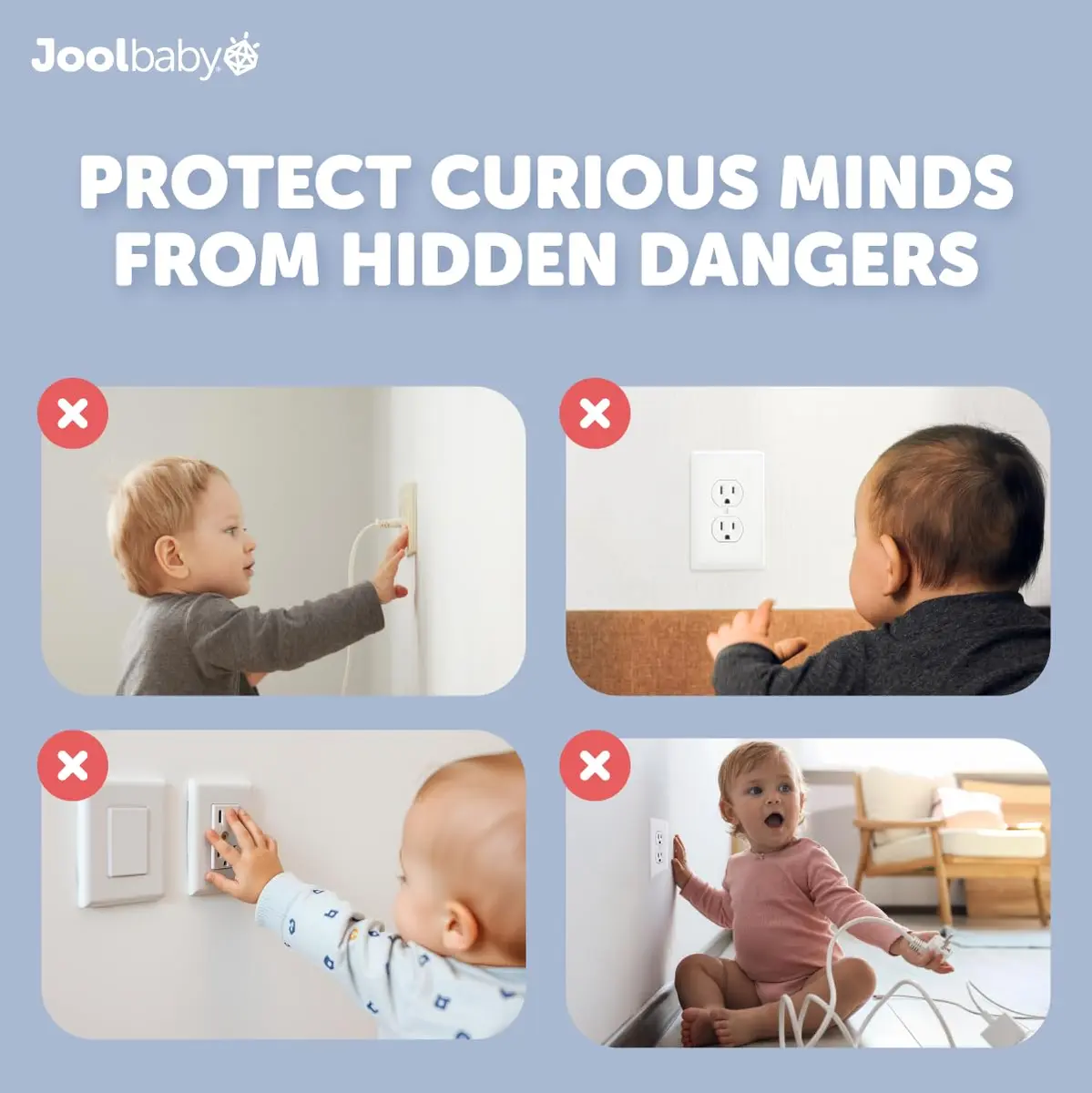 Jool Baby Outlet Covers 32 Pack | Childproof Electric Sockets with Easy Adult Removal - view 2