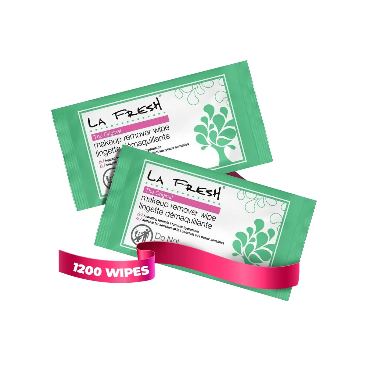 LA Fresh Makeup Remover Wipes with Vitamin E, 1200 Count | Floral Scent, Individually Sealed - main product image