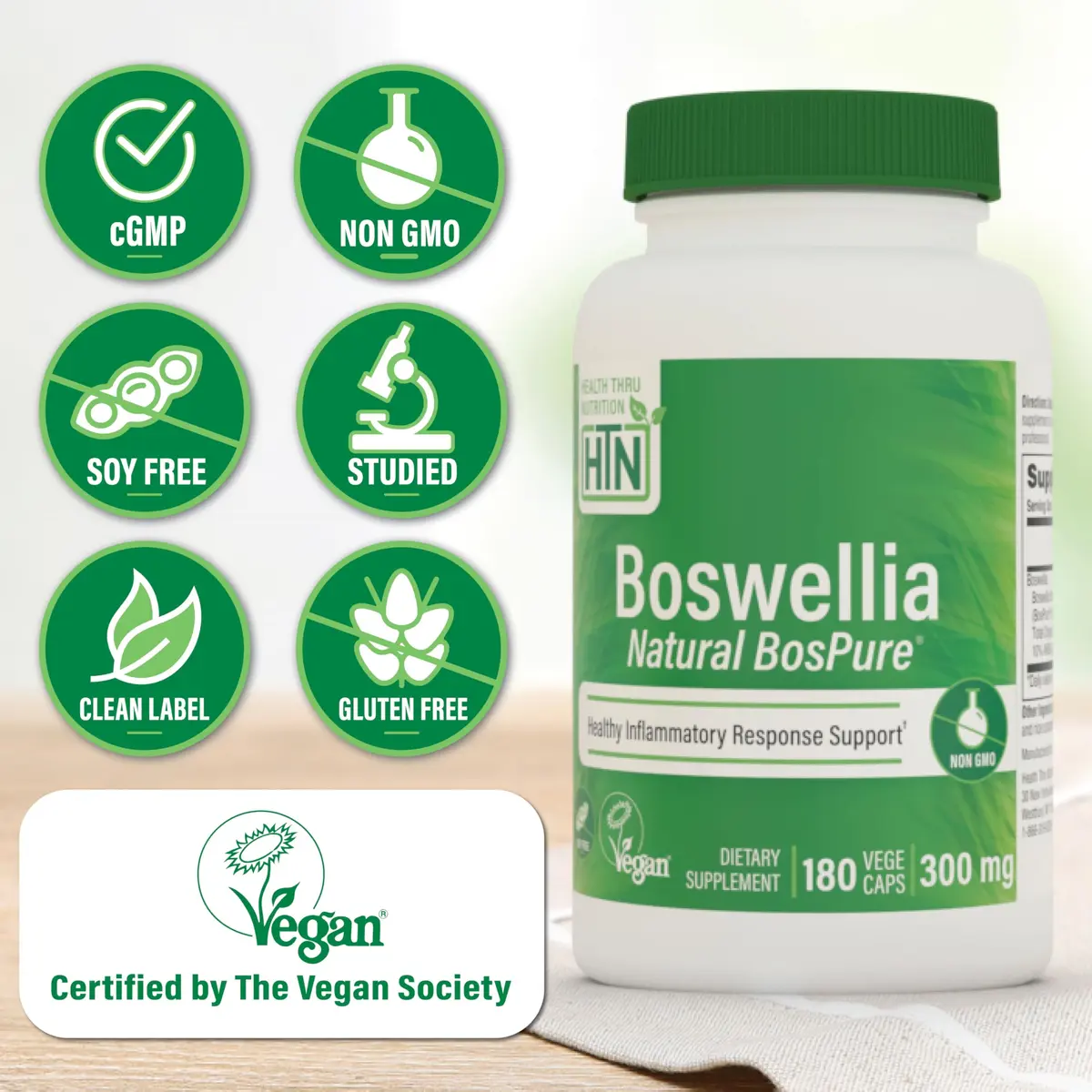 Health Thru Nutrition Boswellia 300mg 180 Capsules | Inflammation Support & Joint Health - view 3
