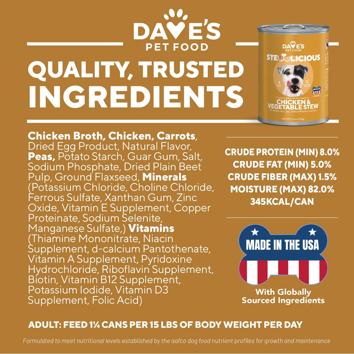 Dave's Pet Food Grain Free Dog Food, Chicken & Vegetable Gravy, 13.2oz | All Natural, Grain-Free Nutrition for Dogs - view 6