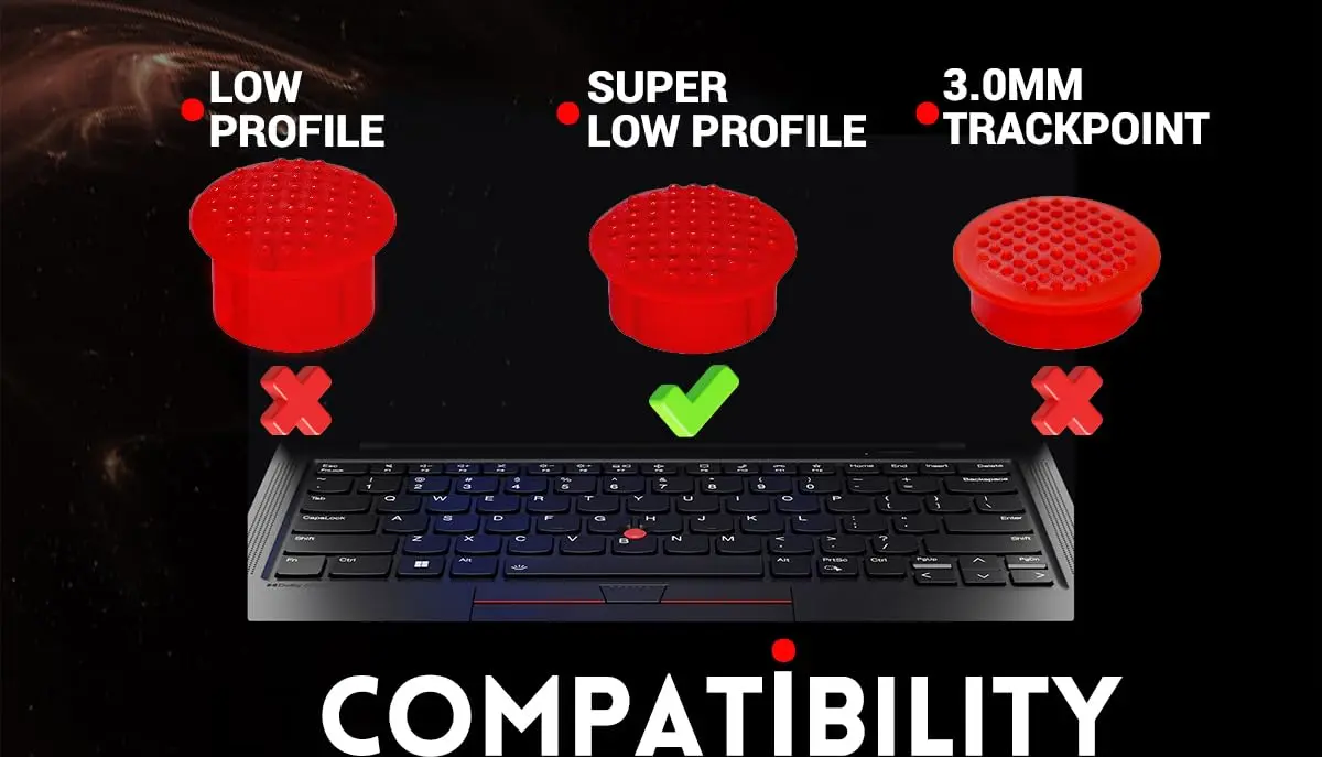 LeFix Trackpoint Caps for Lenovo Thinkpad T460S T470S T480s T490s E580 E590 X1 Carbon 4th 5th 6th Gen | Super Low Profile Precision Fit - view 4