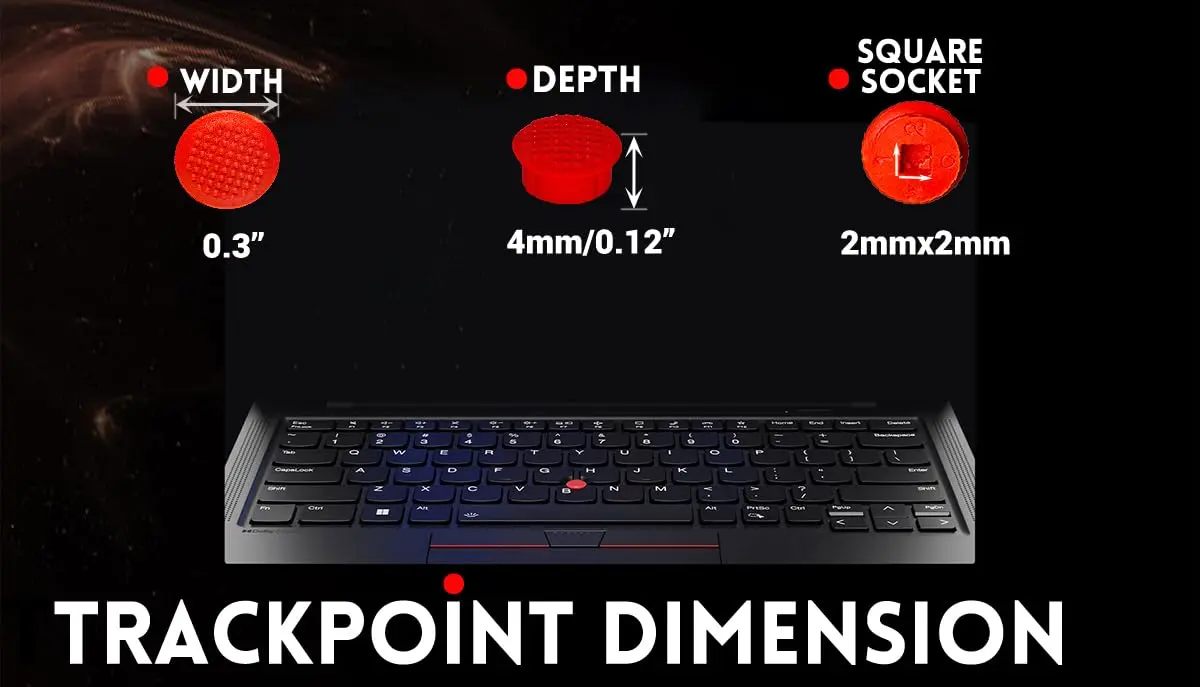 LeFix Trackpoint Caps for Lenovo Thinkpad T460S T470S T480s T490s E580 E590 X1 Carbon 4th 5th 6th Gen | Super Low Profile Precision Fit - view 5