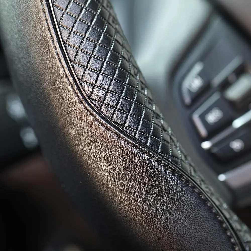 Valleycomfy Genuine Leather Steering Wheel Cover M (37-39 cm) | Breathable, Anti-Slip & Odor Free - view 4