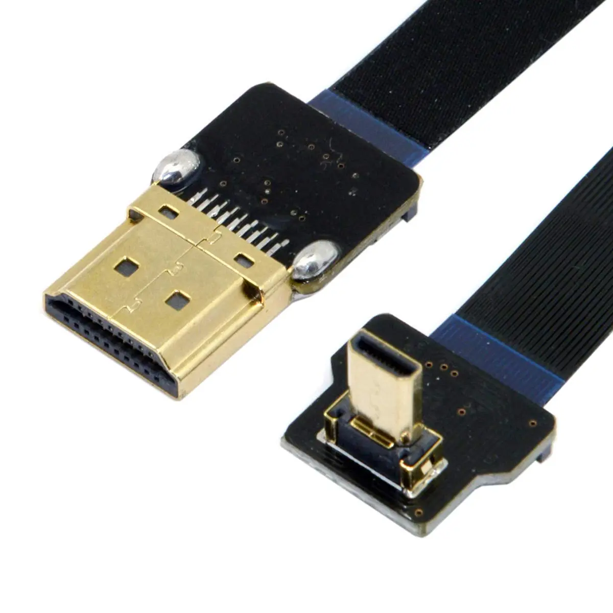 JSER CYFPV 90 Degree Up Angled Micro HDMI to HDMI Flat Cable 50cm | FPV Aerial Photography - main product image