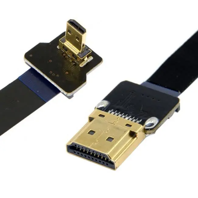 JSER CYFPV 90 Degree Up Angled Micro HDMI to HDMI Flat Cable 50cm | FPV Aerial Photography - view 4