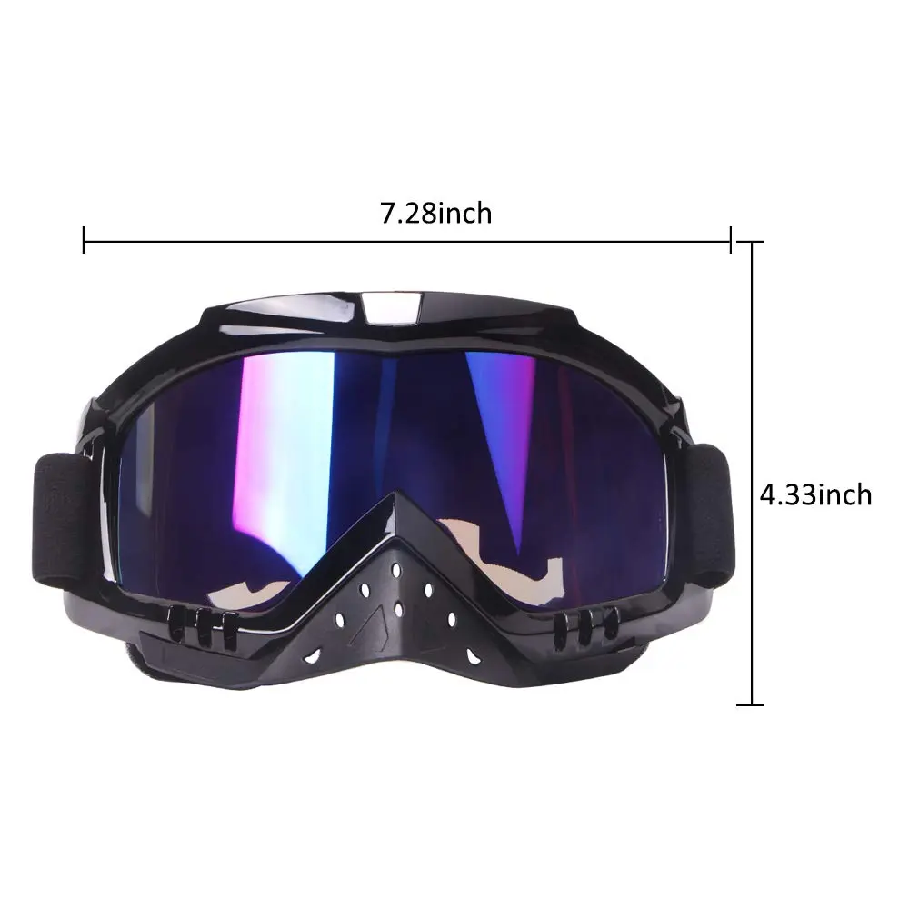 Dmeixs Motocross Goggles Full Rim Plastic, Multicolor Lens | Anti-Fog UV Protection - view 7