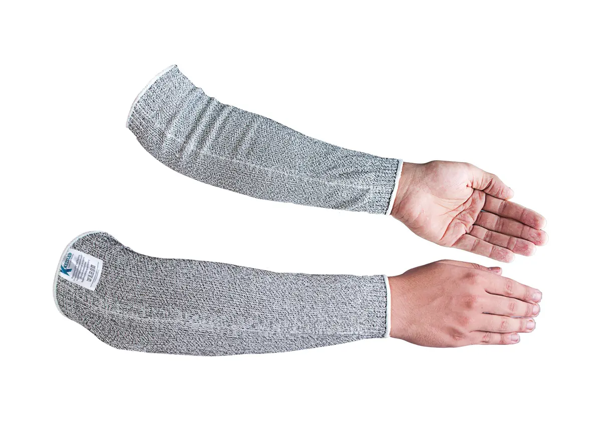 KEZZLED Heavy Duty Kevlar Arm Sleeves with Thumbhole | Cut & Heat Resistant, 18'' Inches, Grey - main product image