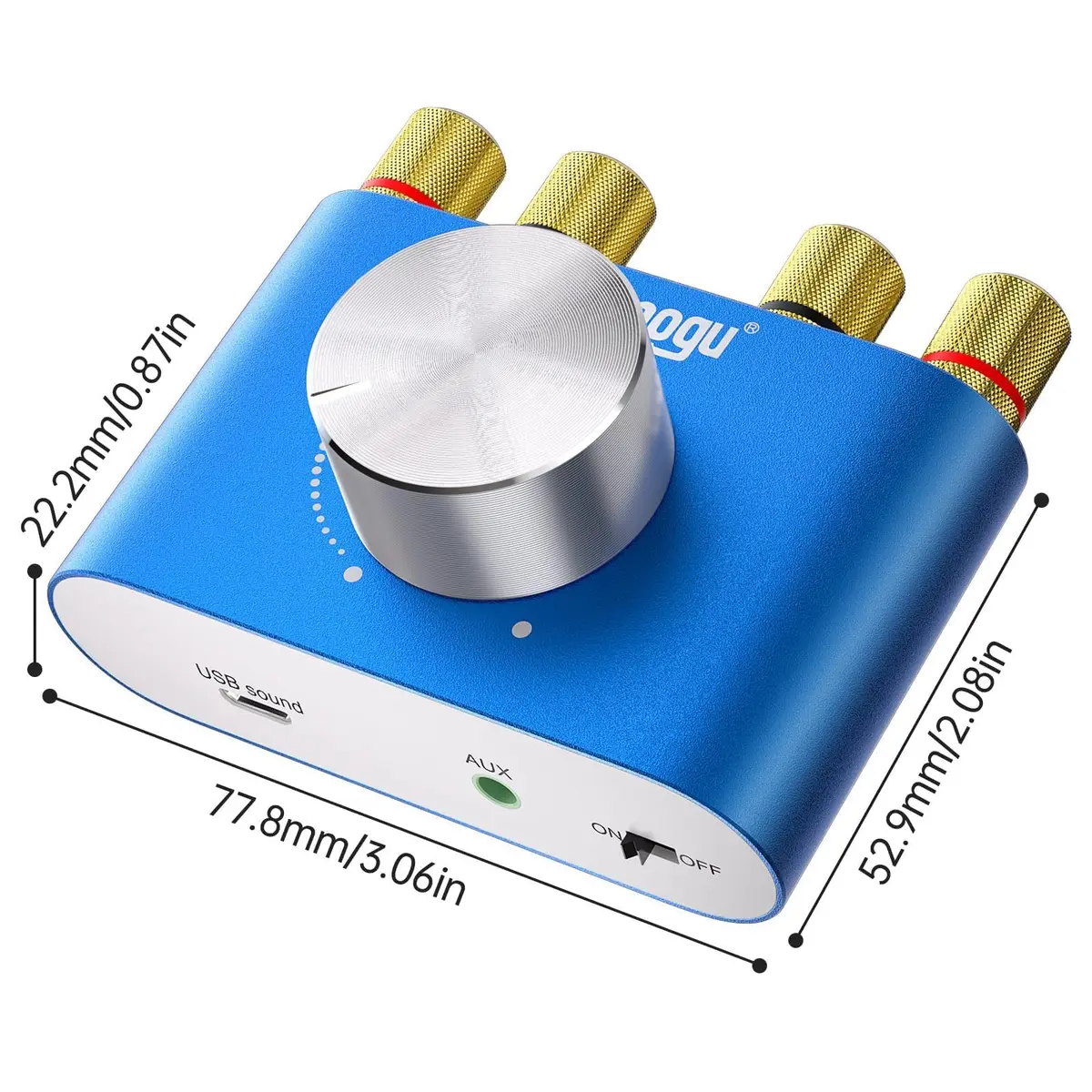 Facmogu F900S Mini Bluetooth 5.0 Power Amplifier 50Wx2 | Compact Stereo Amp for Home & Desk - view 8