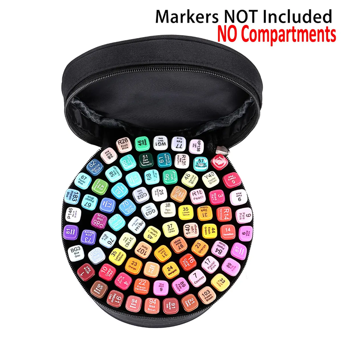 BTSKY Multifunction Marker Case - Zippered Canvas Pen Bag for 80 Markers | Travel & Organizer - view 6