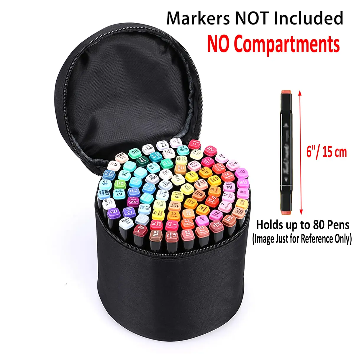 BTSKY Multifunction Marker Case - Zippered Canvas Pen Bag for 80 Markers | Travel & Organizer - view 3