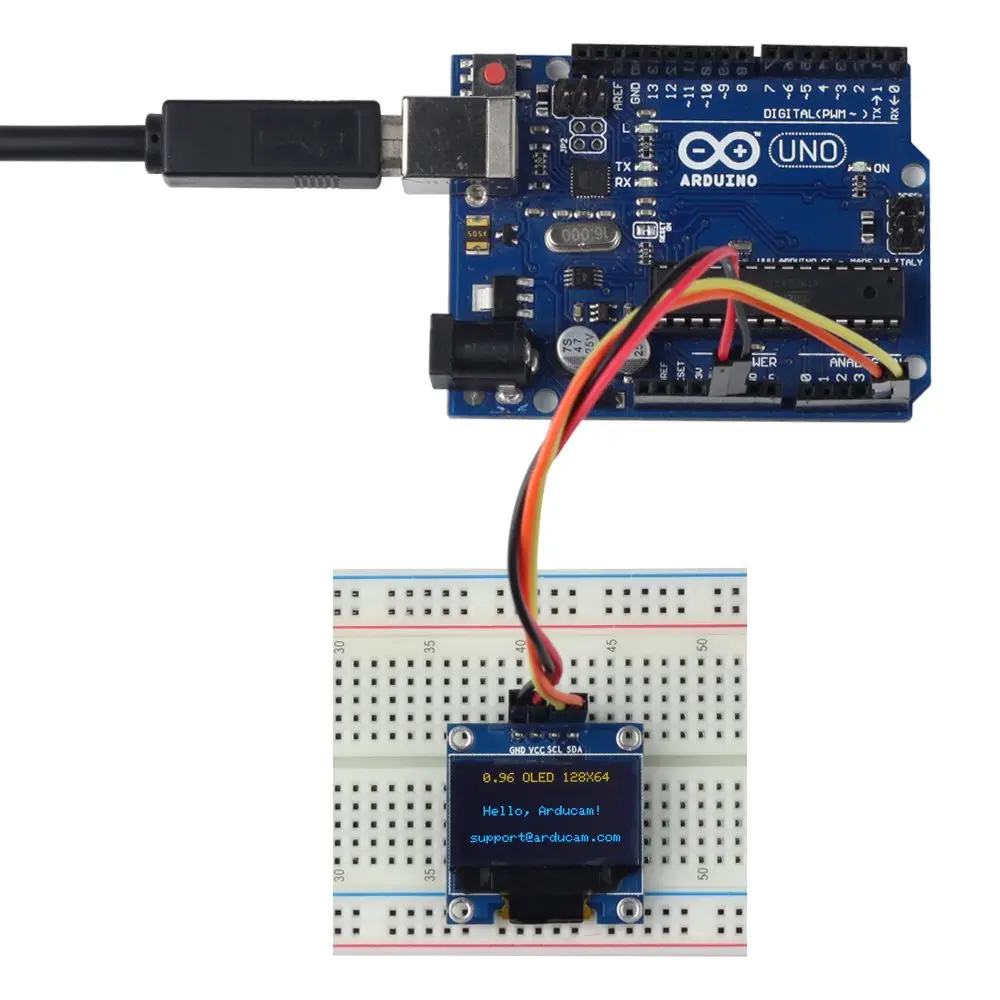 UCTRONICS 0.96 Inch OLED Module 128x64 Yellow Blue | Self-Luminous Display for Arduino & Raspberry Pi - view 5
