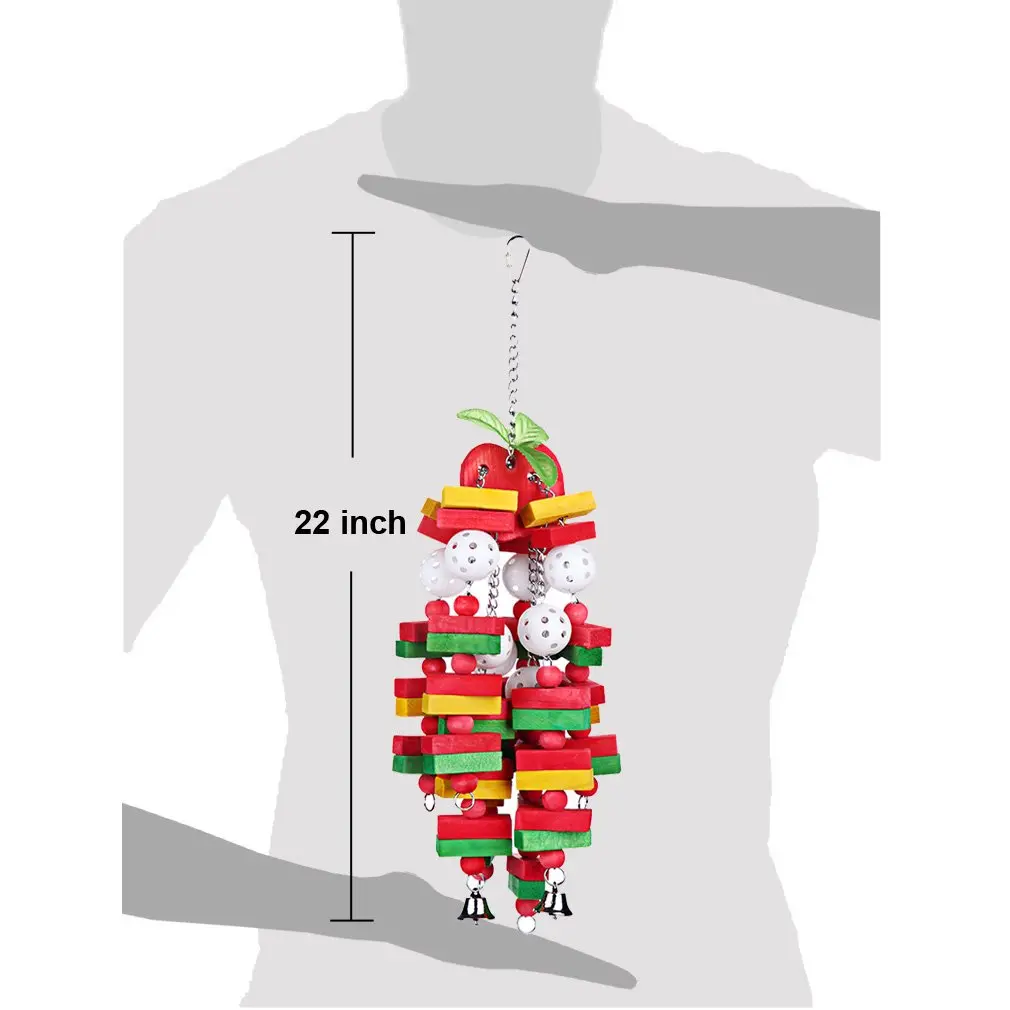 KINTOR Large Parrot Chew Toy, 22 Inch | Durable Beak Grinder for Macaw & African Grey - view 2