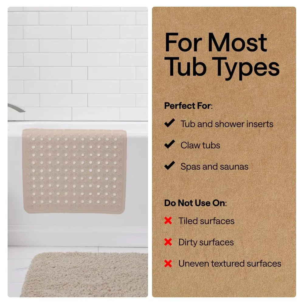 GORILLA GRIP Patented Bath Mat 89cm x 41cm | Hundreds of Suction Cups for Secure Grip & Easy Drainage - view 5