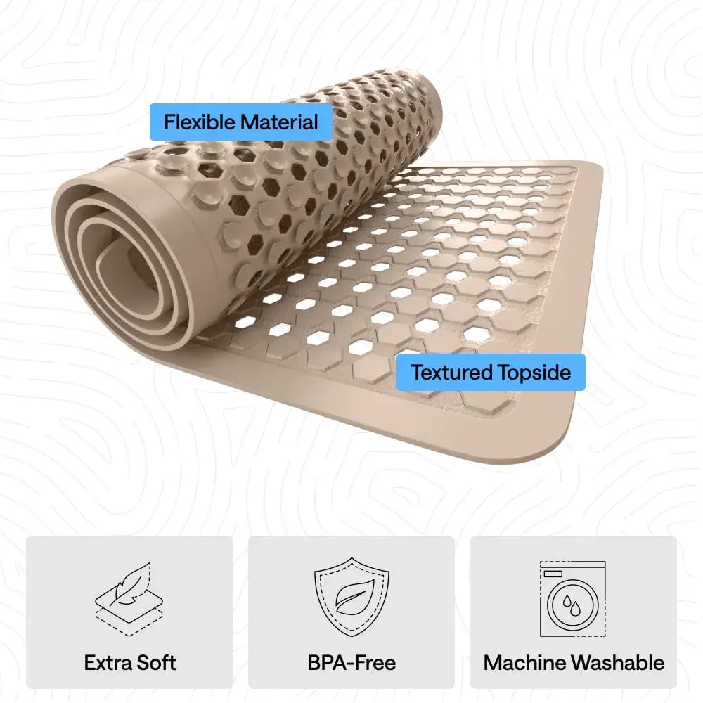 GORILLA GRIP Patented Bath Mat 89cm x 41cm | Hundreds of Suction Cups for Secure Grip & Easy Drainage - view 4