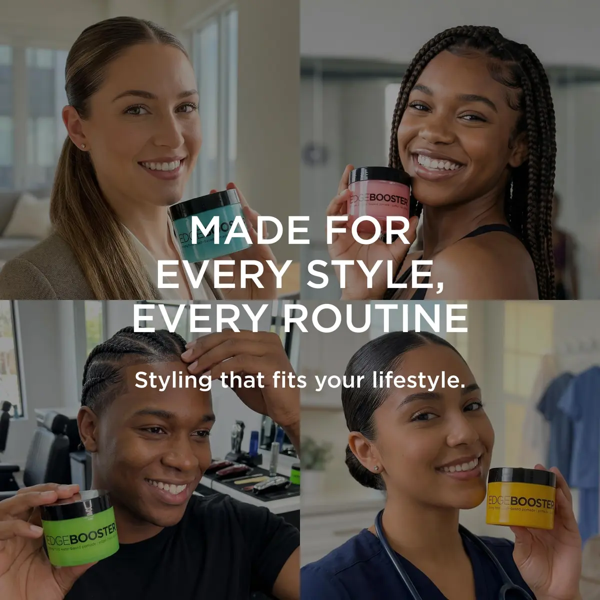 Style Factor Edge Booster Strong Hold Water-Based Pomade | Moisture & High Shine | Long Lasting Edge Control Gel | Sweat Peach, 3.38 oz - view 5