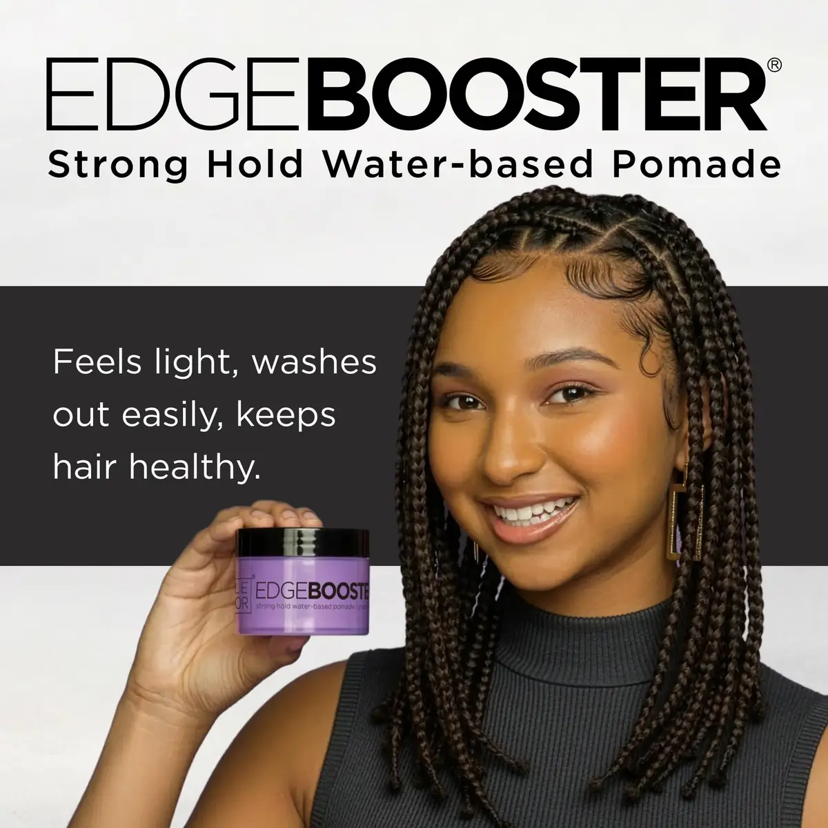 Style Factor Edge Booster Strong Hold Water-Based Pomade | Moisture & High Shine | Long Lasting Edge Control Gel | Sweat Peach, 3.38 oz - view 2