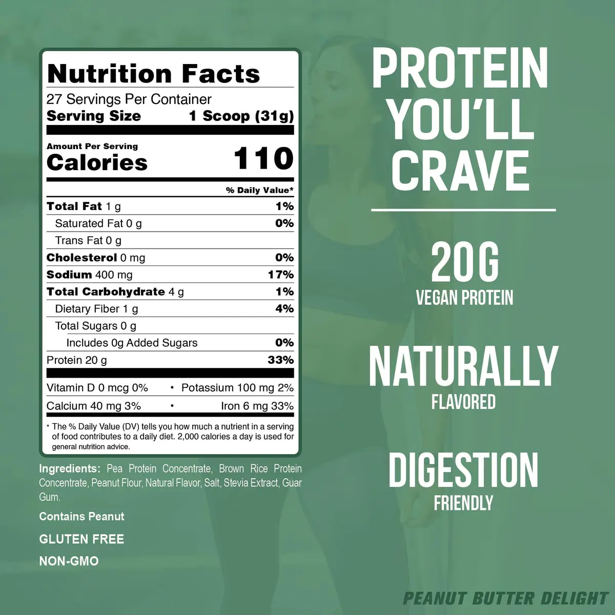 PEScience Select Vegan Protein Powder, Peanut Butter Delight, 27 Servings | Plant-Based, Dairy & Gluten Free - view 4