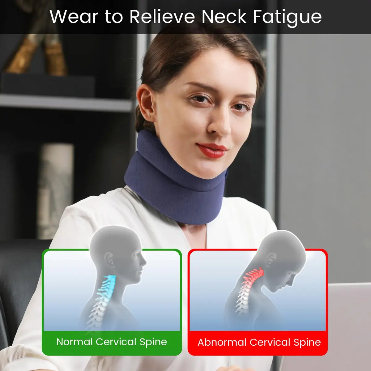 Velpeau Neck Brace for Neck Pain Support - Soft Cervical Collar for Sleeping & Support, Comfort Version, L: 14-16.5" - view 3