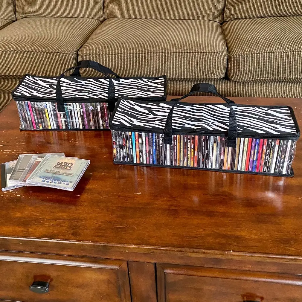 Evelots CD Storage Bags 2-Pack (Holds 96 Discs) | Zebra Print Media Organizer - view 5
