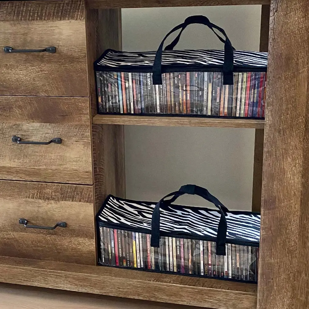 Evelots CD Storage Bags 2-Pack (Holds 96 Discs) | Zebra Print Media Organizer - view 4