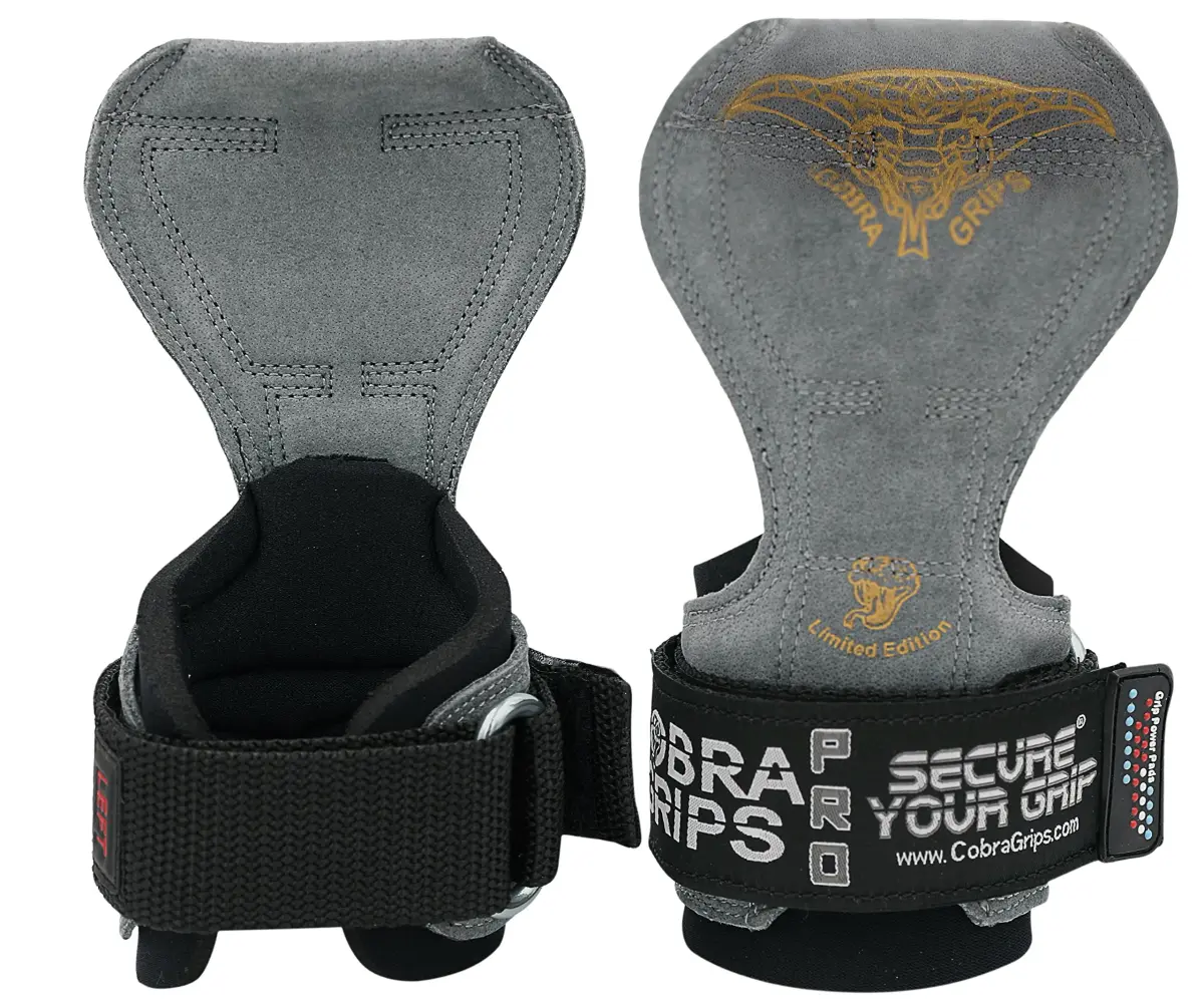 Cobra Grips PRO Charcoal Leather Weight Lifting Gloves with Wrist Wraps - 5.5-8.75" Wrist - view 2