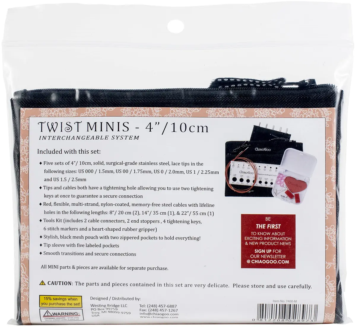 ChiaoGoo Twist SS Mini Set, 10 cm | Interchangeable Lace Needles for Knitting - view 3