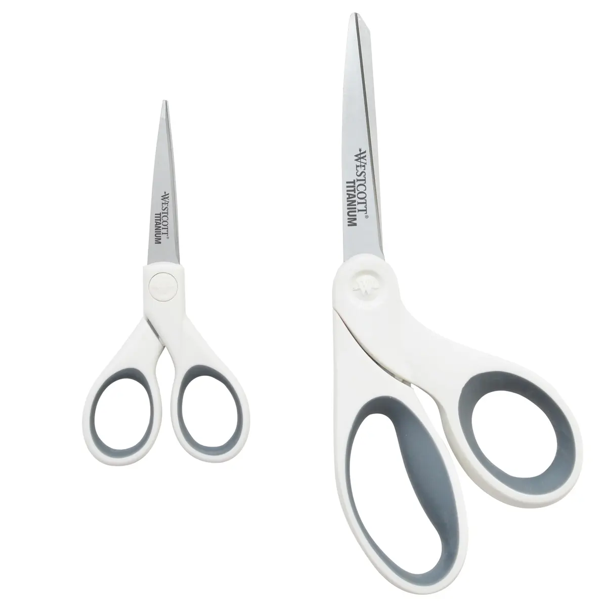 Westcott 5-Inch Micro-Tip & 8-Inch Bent Craft Fabric Scissors 2-Pack | Titanium Bonded Blades for Heavy Fabric and Precise Snips - main product image