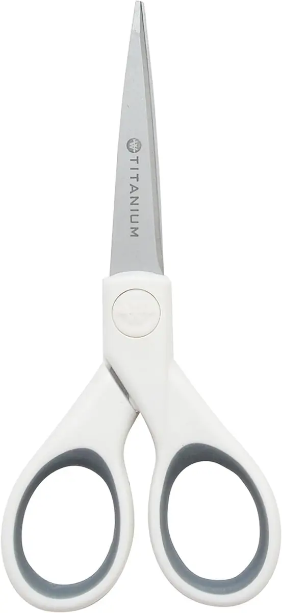 Westcott 5-Inch Micro-Tip Fabric Scissors | Titanium-Bonded Blades, Straight Edge, Ambidextrous Handle - main product image