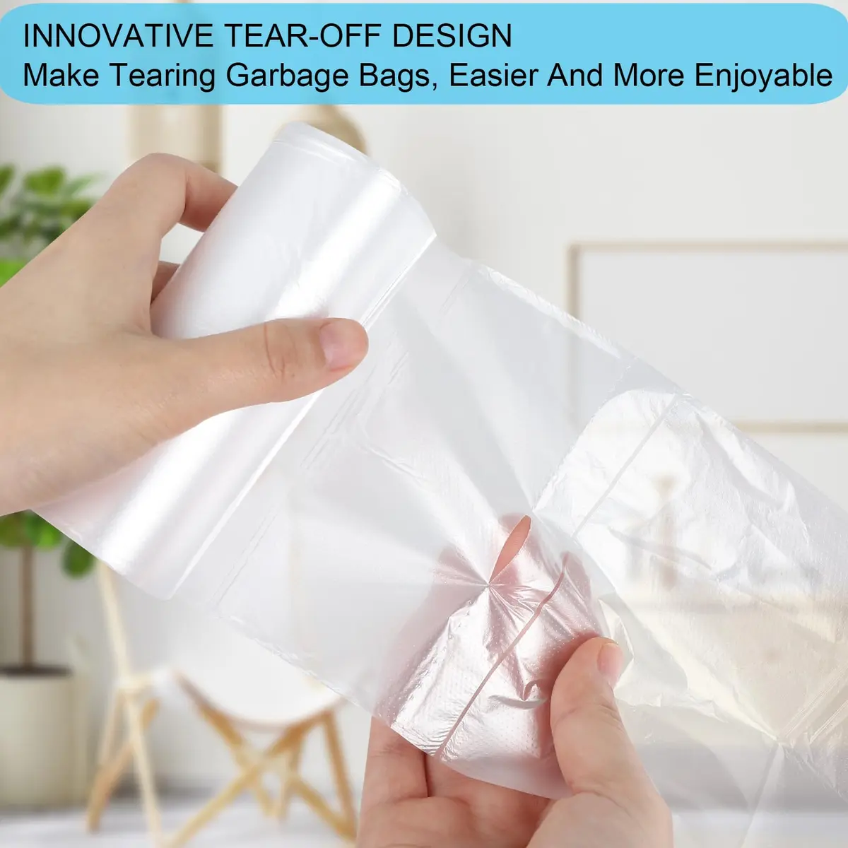 SOSOHOME Clear Trash Bags 2 Gallon (1.9L / 2 Gal) | 150 Counts, 3 Rolls | Non-Scented, Leak-Resistant - view 5
